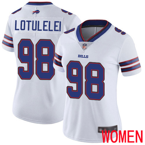 Women Buffalo Bills #98 Star Lotulelei White Vapor Untouchable Limited Player NFL Jersey